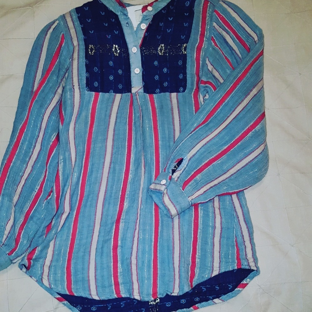 Ace and jig folk blouse xs in royal/jubilee